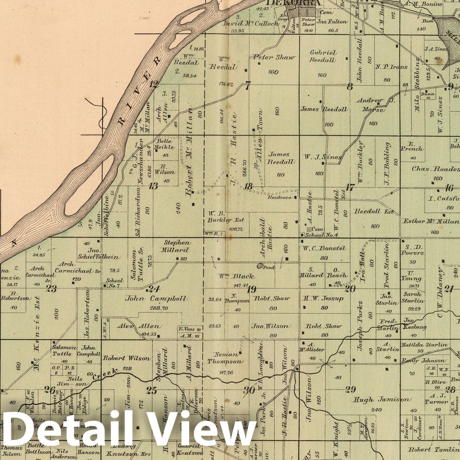 Dekorra Township - Property Map, 1890 - Columbia County Wisconsin