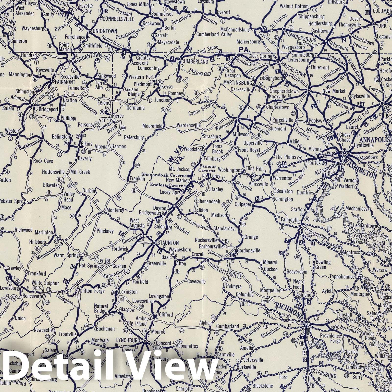 Delaware, Maryland, Virginia, West Virginia - Road Map, 1926