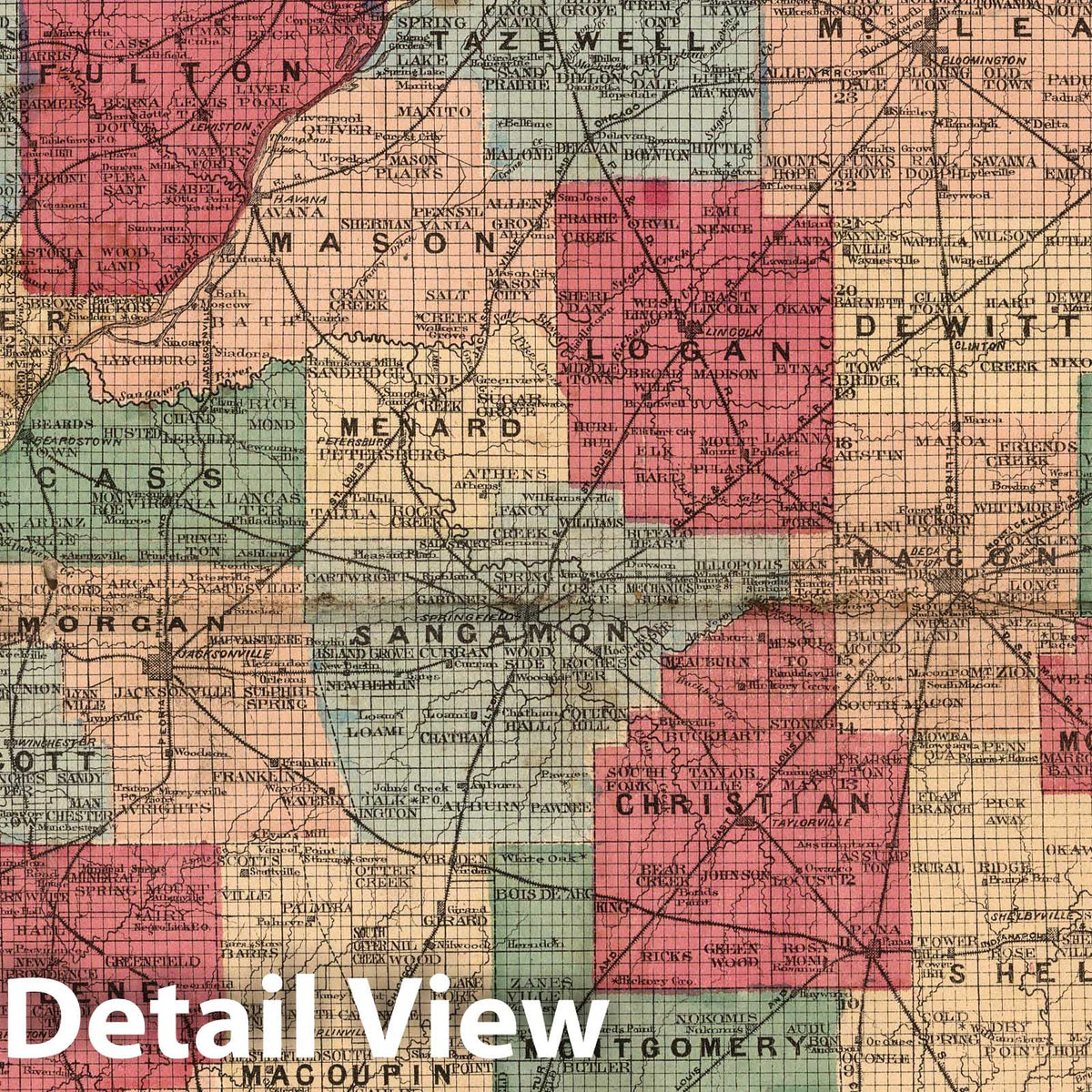 Illinois 1872 Historical Map Print - Everts, Baskin & Stewart Atlas Plate