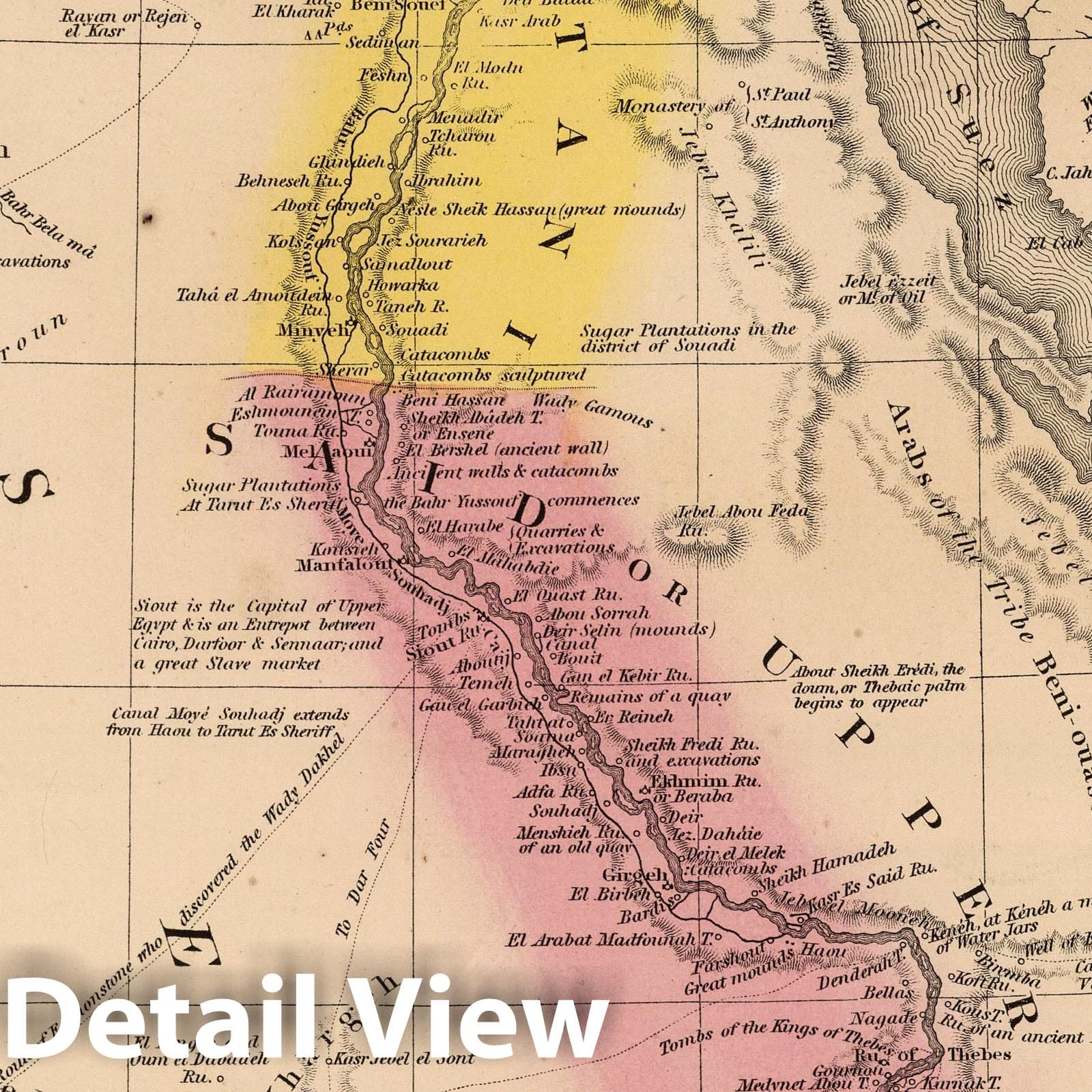 Egypt and Sudan, 1853 - Historical Map Print