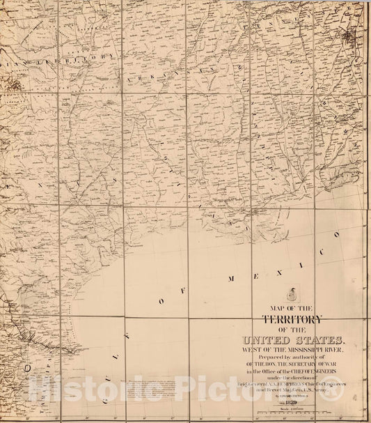 Historic Map : Case Map - 1879 U.S. West of Mississippi R. 6. - Vintage Wall Art