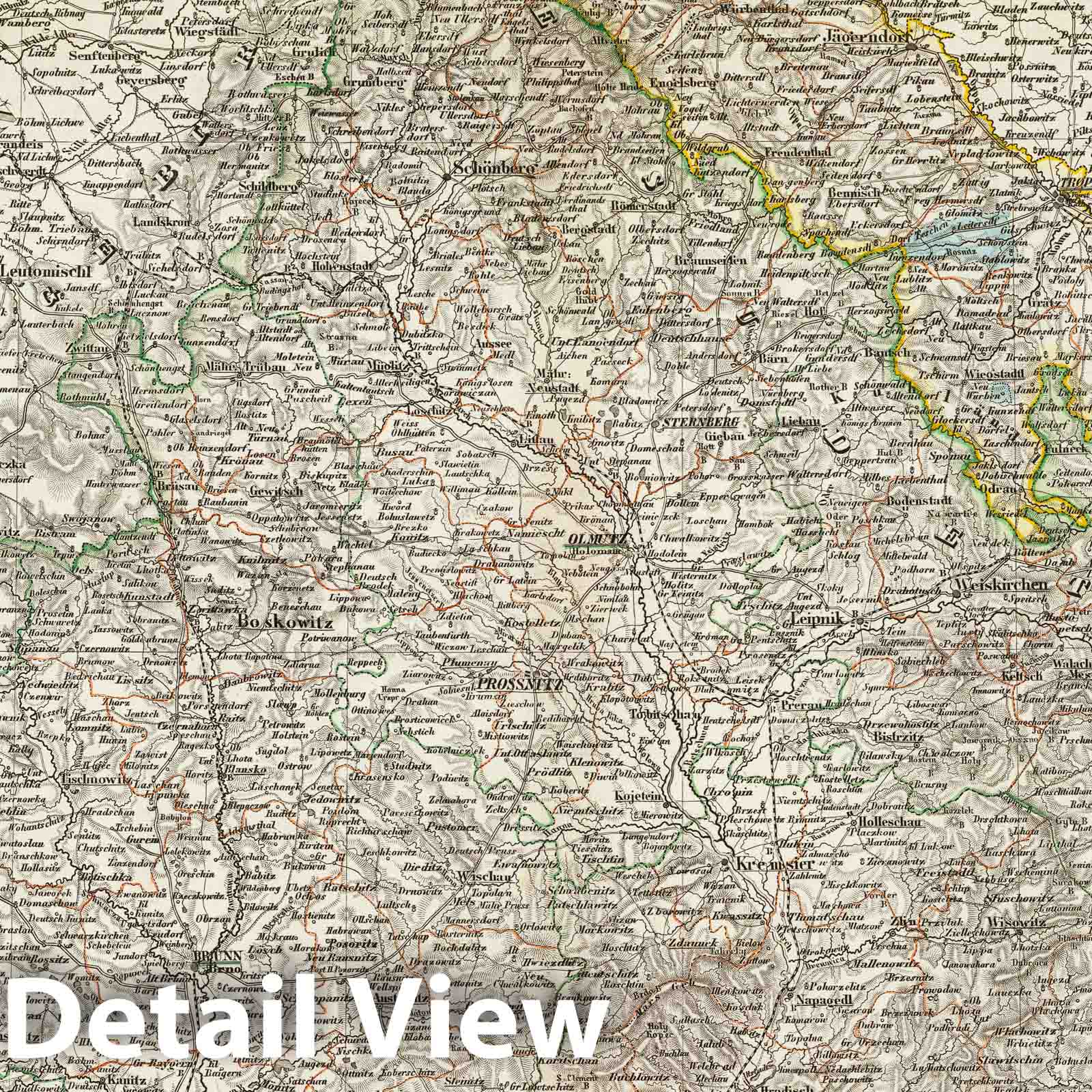 Moravia and Austrian Silesia, 1856 - Historical Map Print