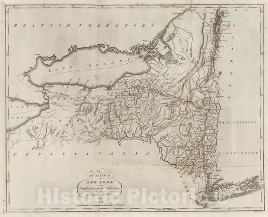 Historic Map : 1795 State of New York. - Vintage Wall Art