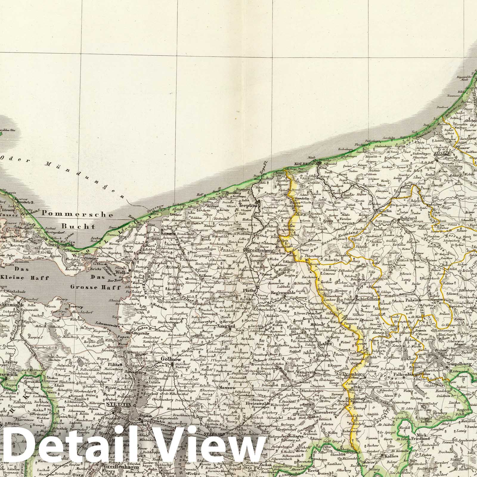 Pomerania with Environs of Szczecin, 1856 - Historical Map Print