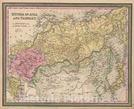 Historic Map : 1853 Russia in Asia and Tartary - Vintage Wall Art