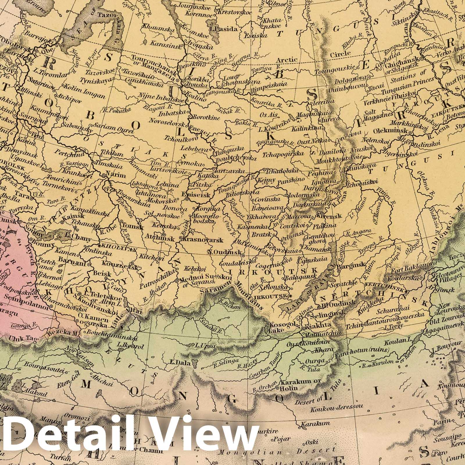 Russia in Asia and Tartary, 1853 - Historical Map Print