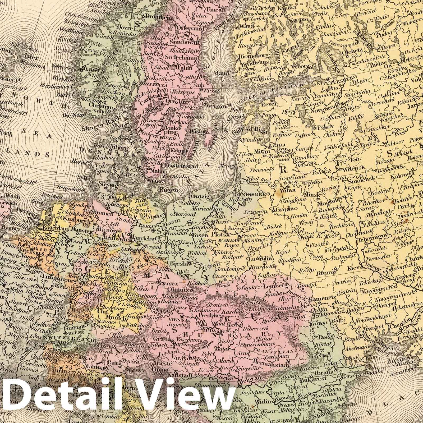 Historic Map : 1853 Map of Europe : Vintage Wall Art