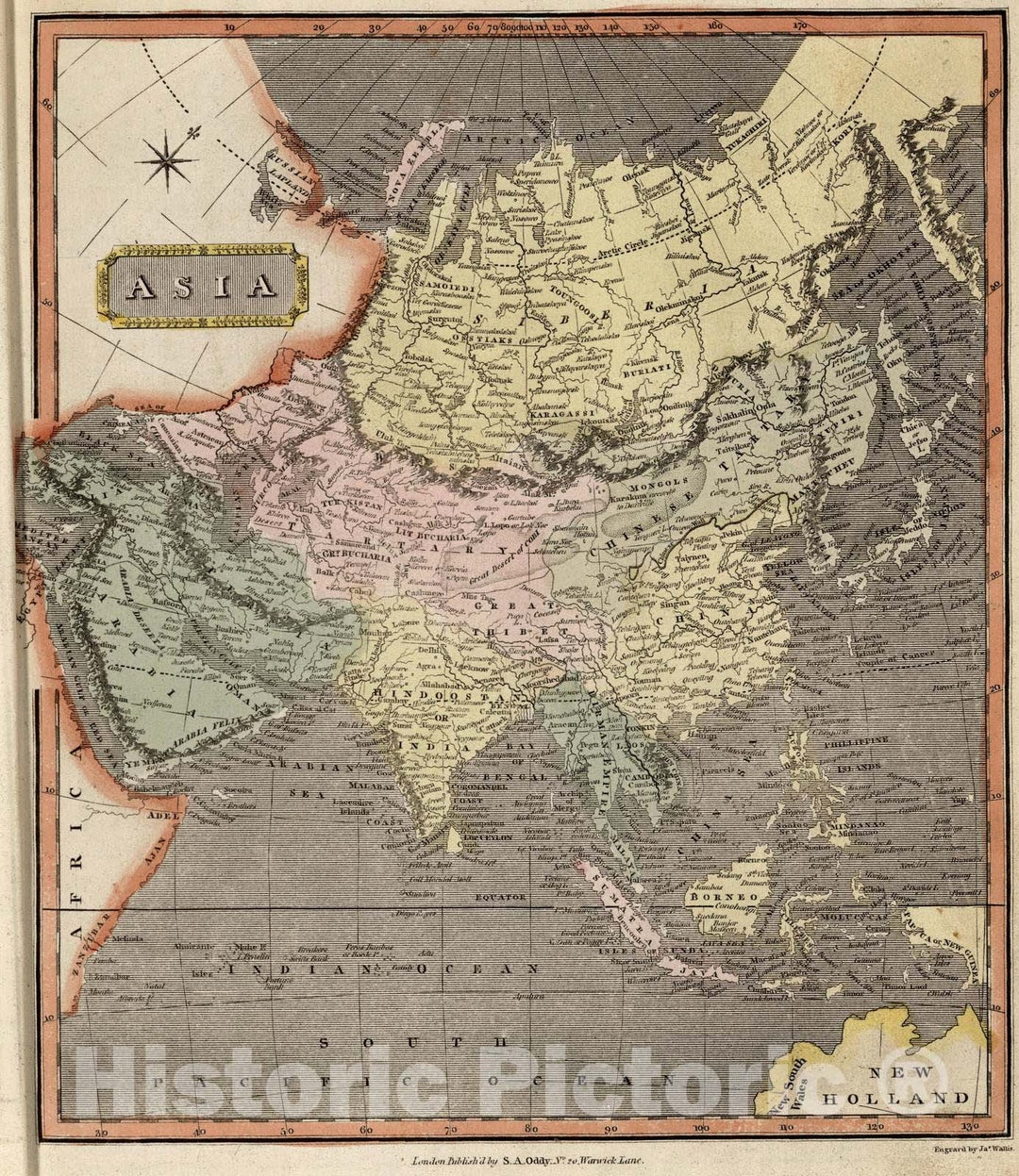 Historic Map : 1811 Asia. v3 - Vintage Wall Art