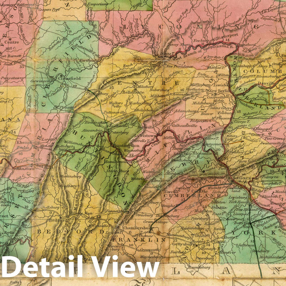 Pennsylvania - Road Map, 1831 - Historical Map Print