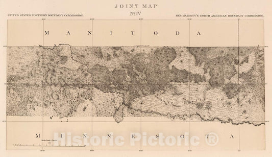 Historic Wall Map : Exploration Book - 1878 Joint Map No. IV. United States Northern Boundary Commission. (Canadian Border). - Vintage Wall Art