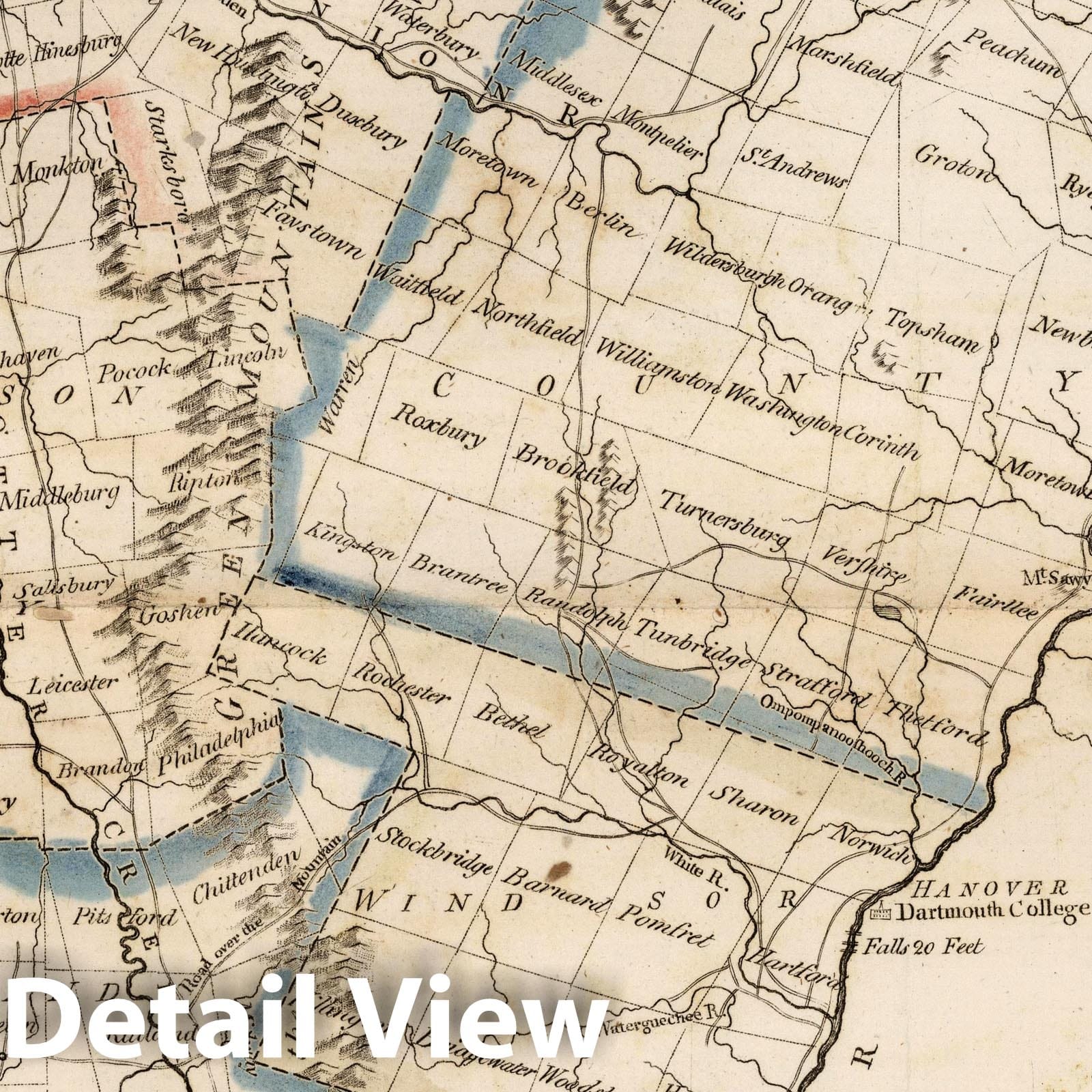 Vermont - Survey Map, 1795 - Historical Map Print