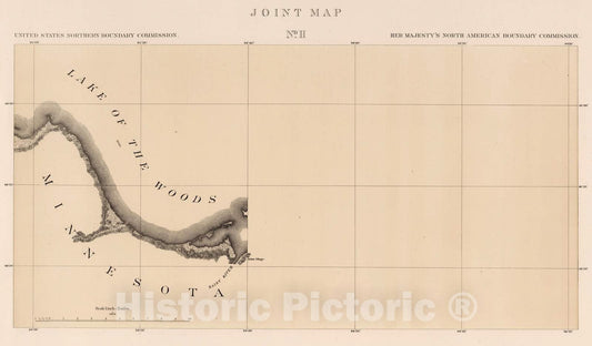 Historic Map : Exploration Book - 1878 Joint Map No. II. United States Northern Boundary Commission. (Canadian Border). - Vintage Wall Art