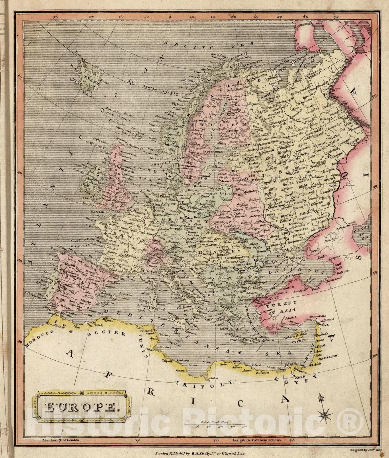 Historic Map : 1811 Europe. v2 - Vintage Wall Art