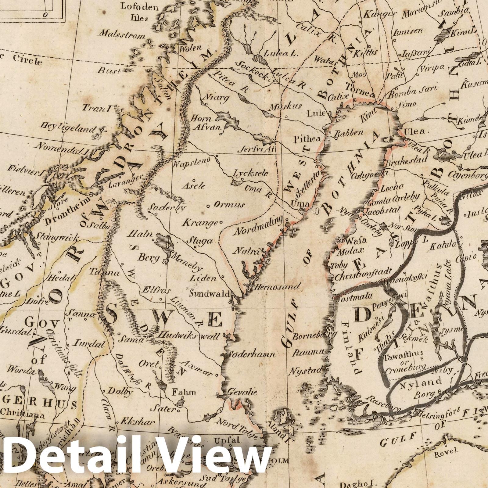 Sweden, Denmark, Norway, and Finland with Iceland, 1795 - Historical Map Print
