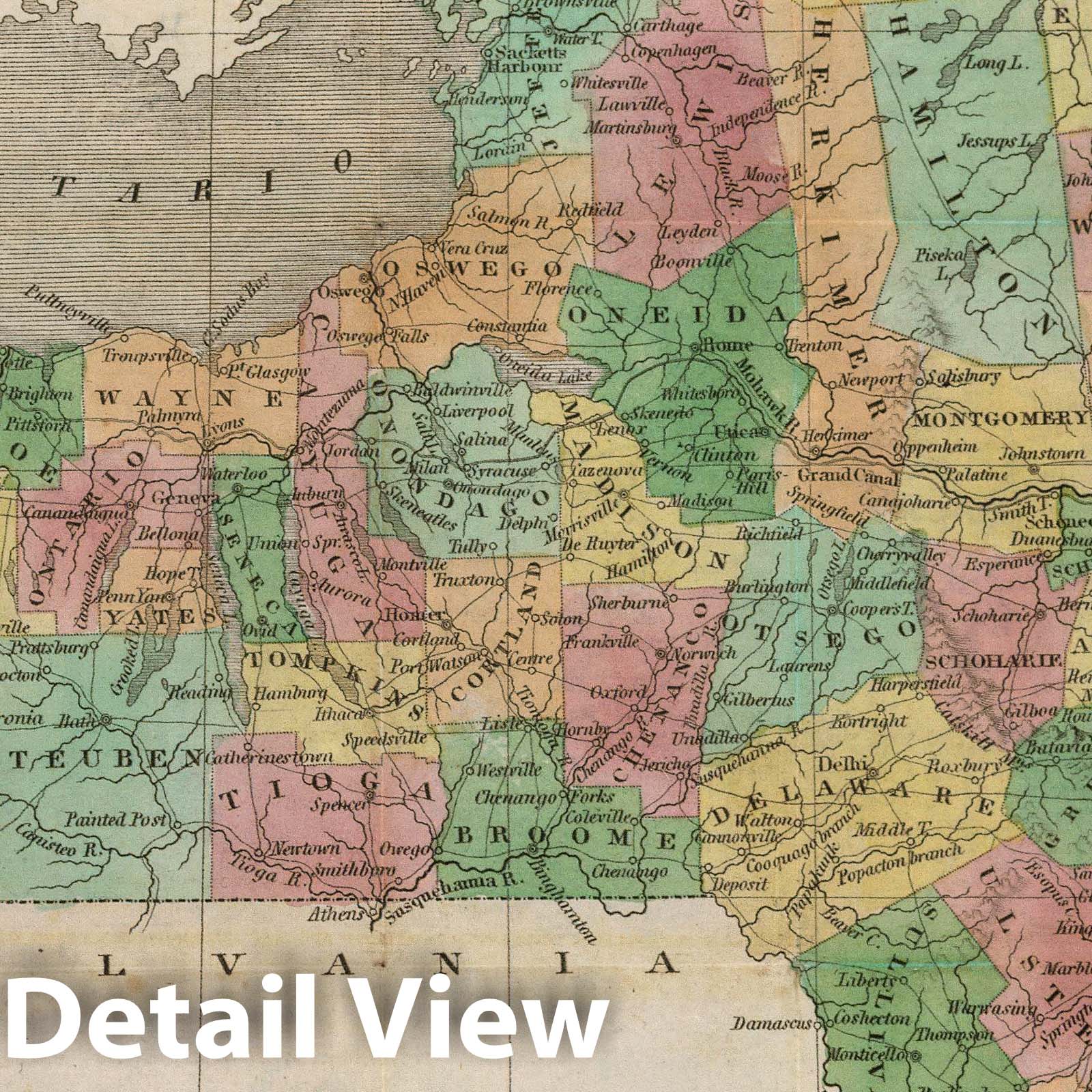 New York, 1827 - Historical Map Print