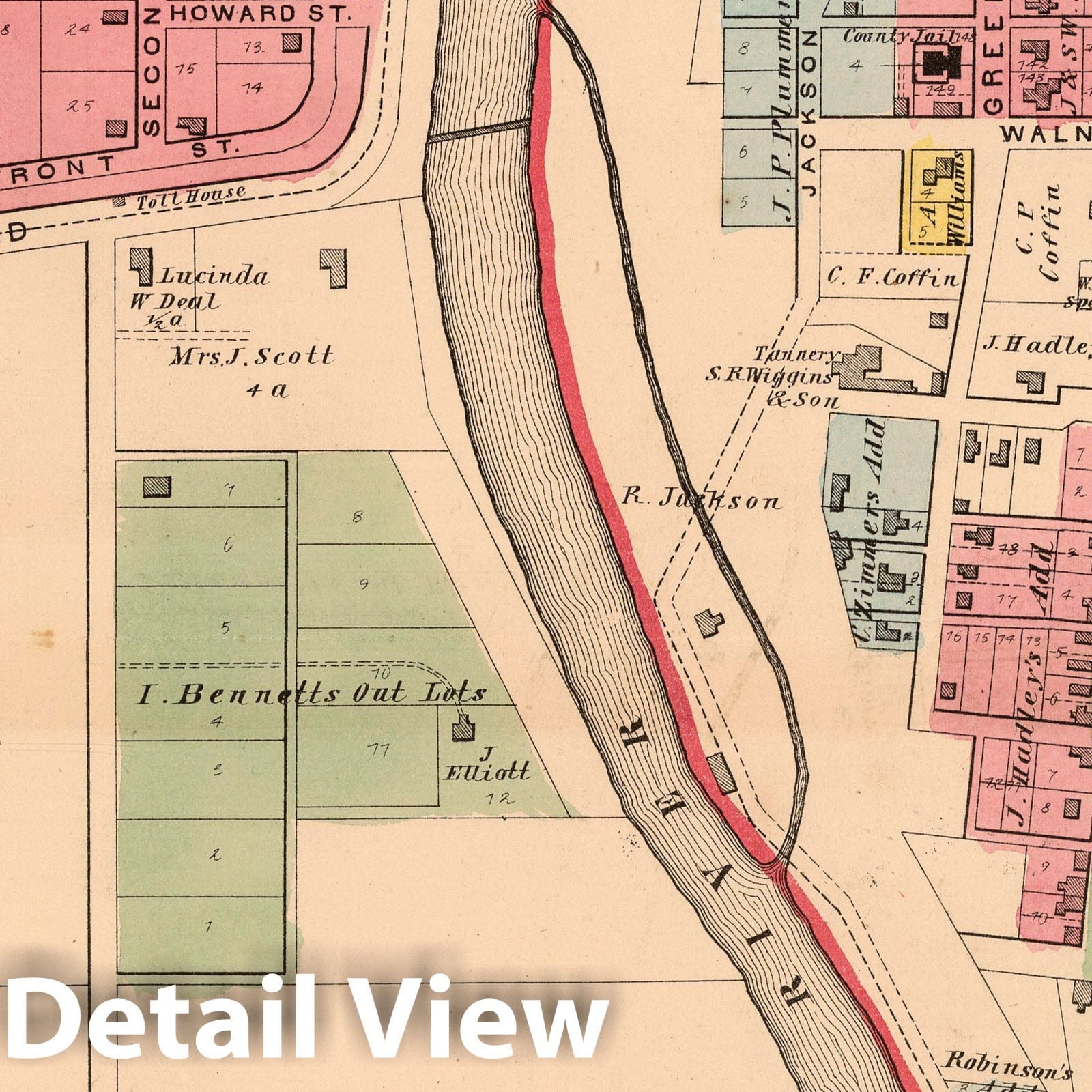 First Ward of Richmond, Wayne County, Indiana - Property Map, 1874