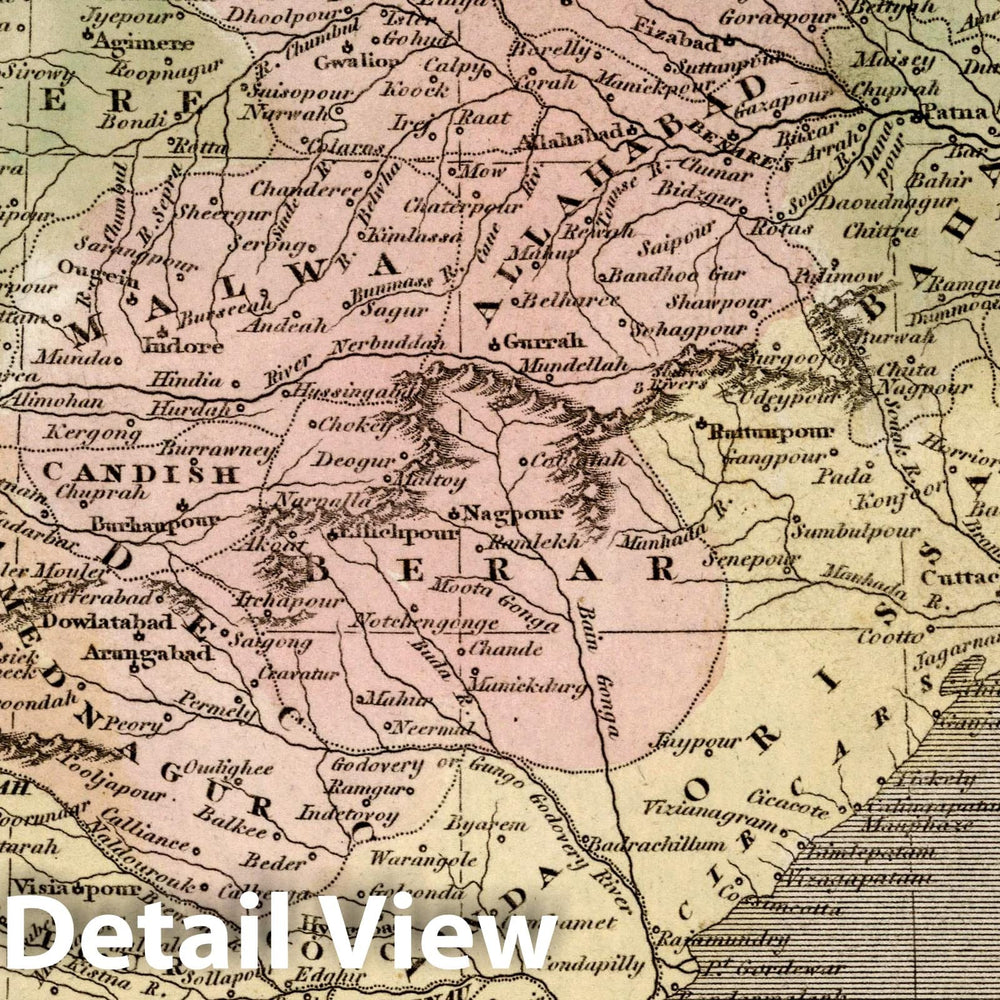 Historic Map : 1811 Hindoostan (India). - Vintage Wall Art