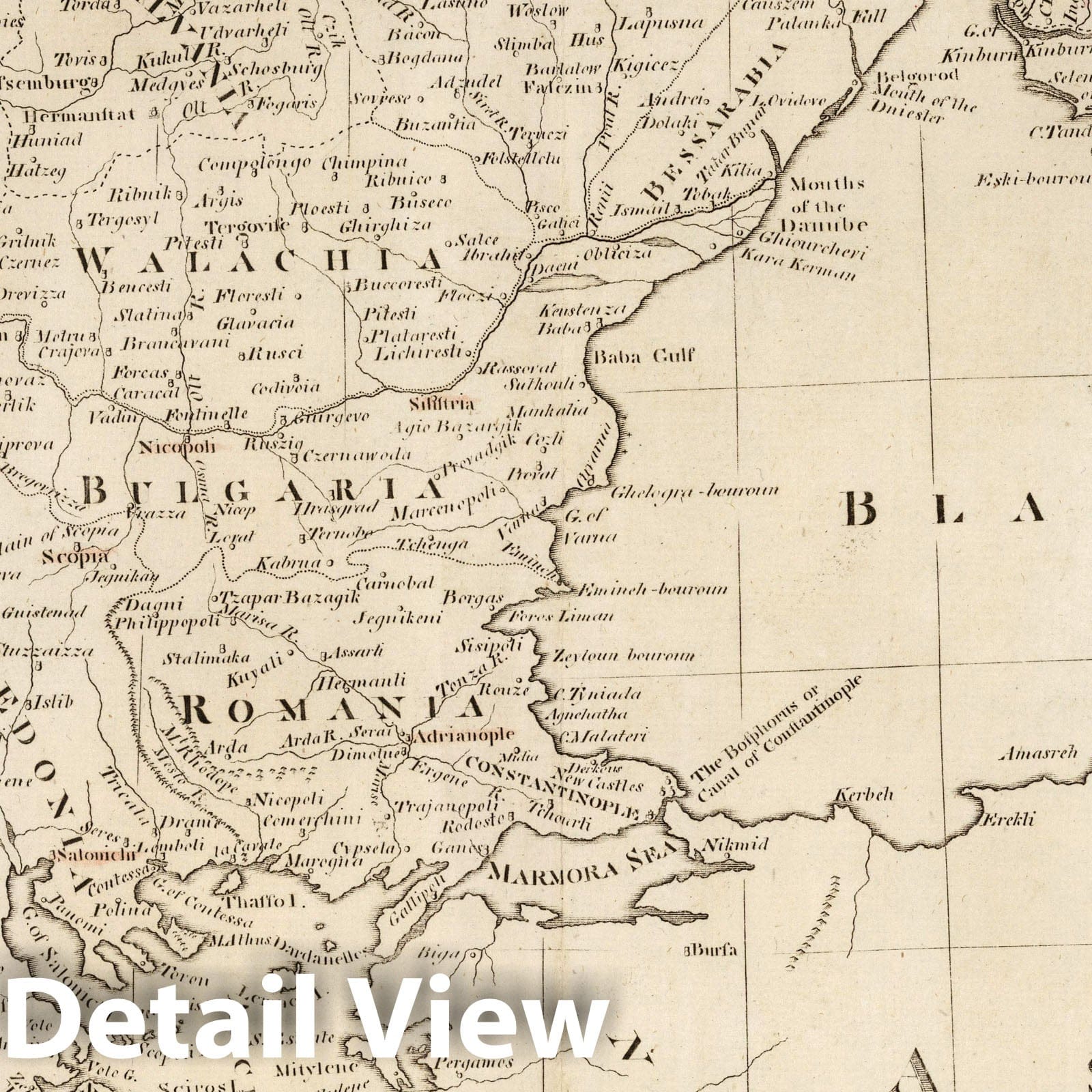 Turkey and Hungary, 1795 - Historical Map Print from Carey's General Atlas