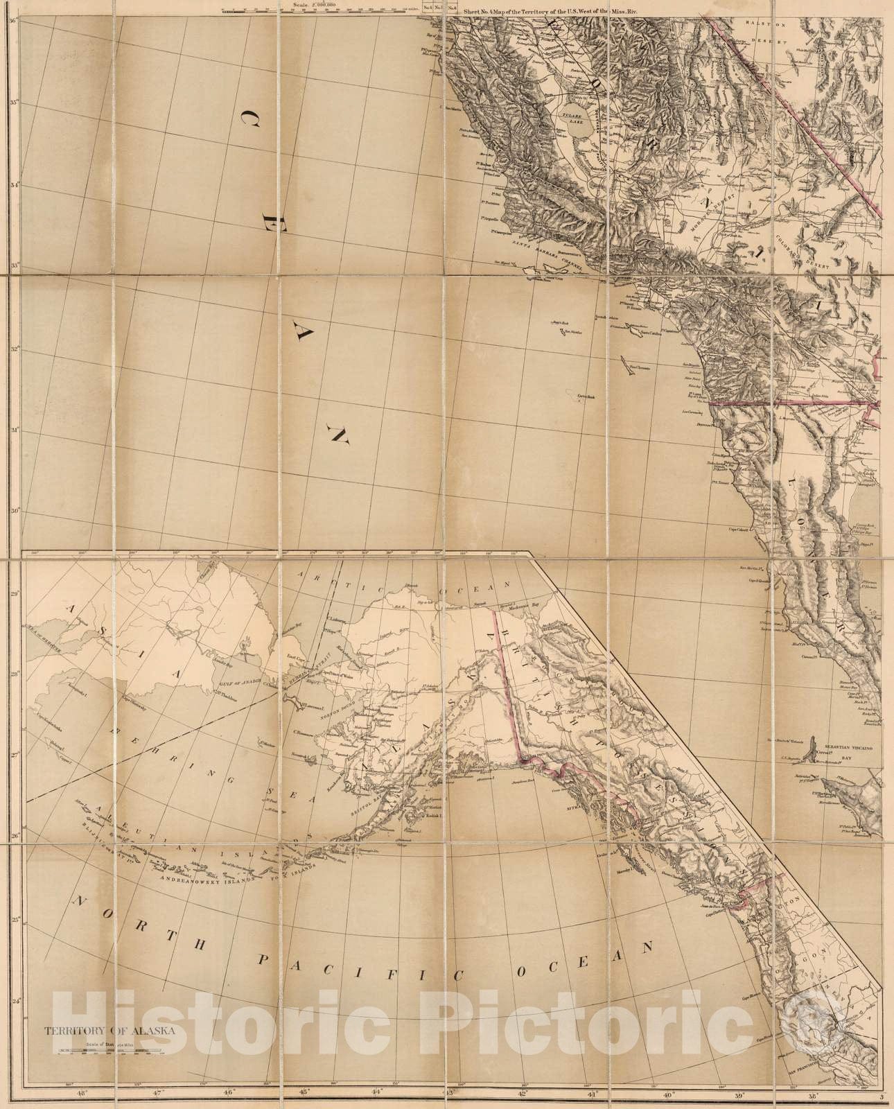 Historic Map : Case Map - 1879 U.S. West of Mississippi R. 4. - Vintage Wall Art