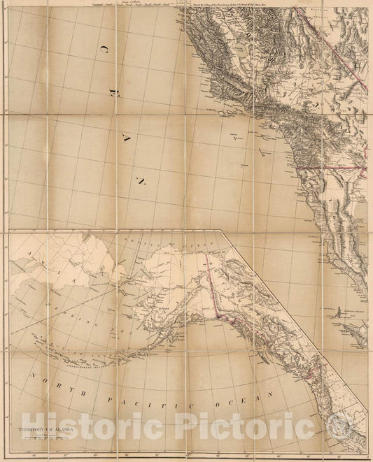 Historic Map : Case Map - 1879 U.S. West of Mississippi R. 4. - Vintage Wall Art
