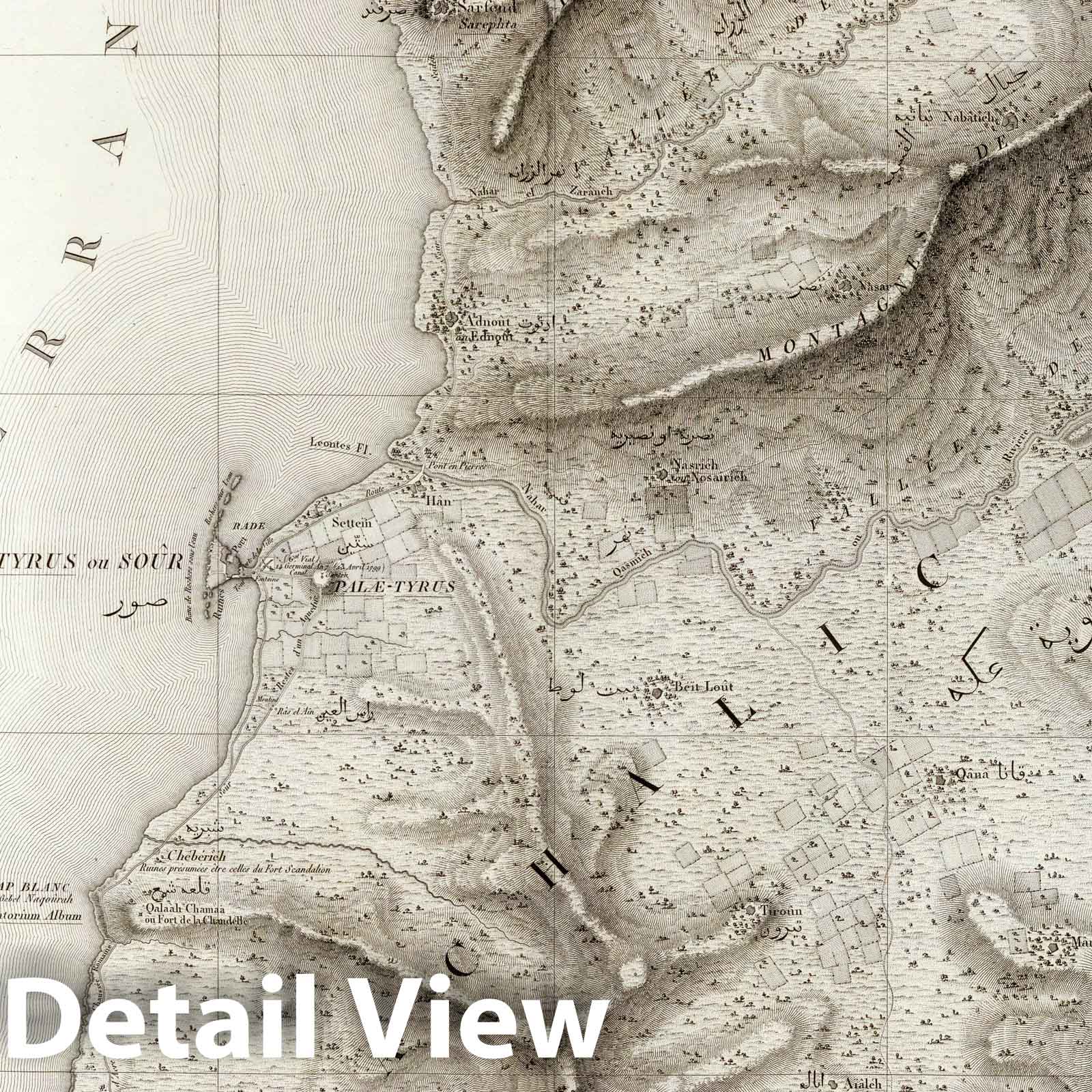 Tyre and Sidon, 1826 - Topographic Map Print