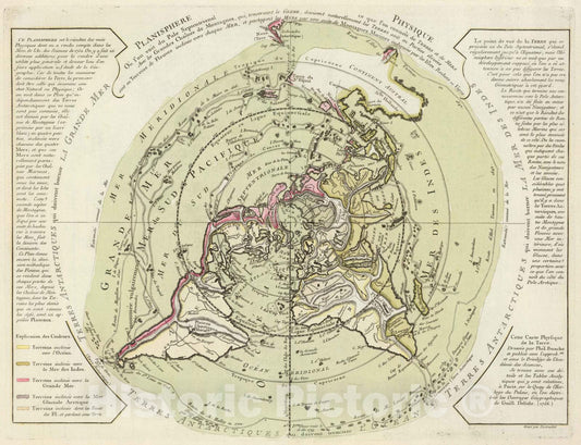 Historic Map : 1756 Planisphere Physique. - Vintage Wall Art