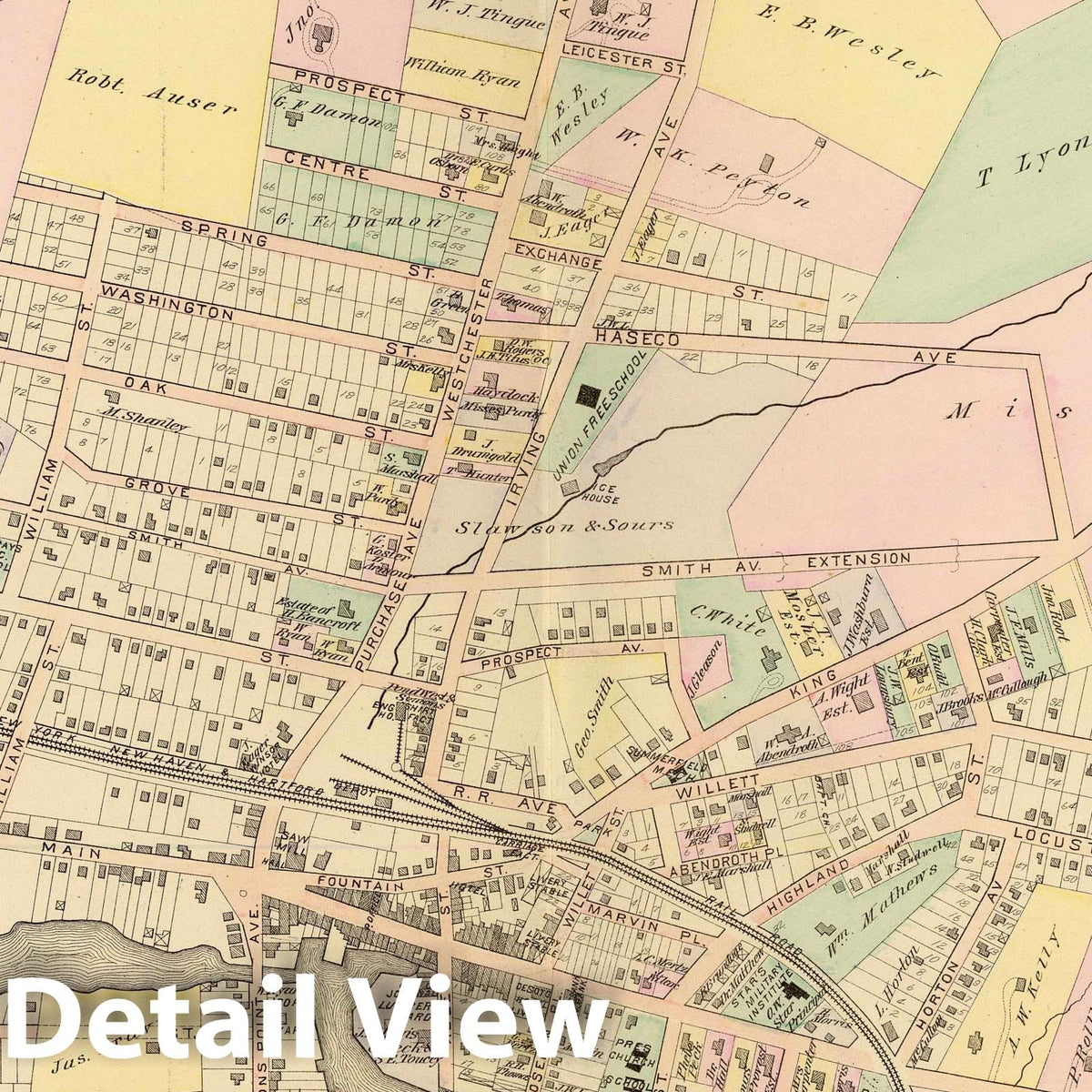 Port Chester, Westchester County, New York - Railroad Map, 1881