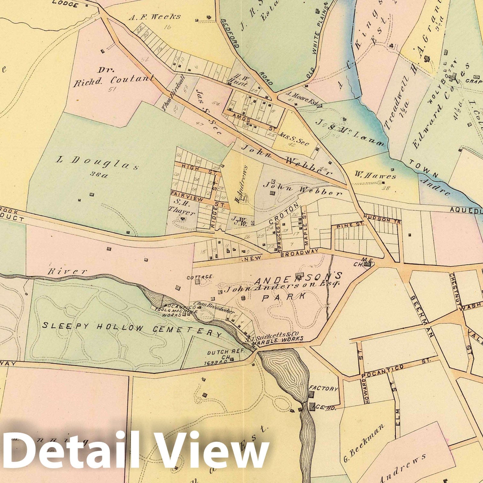 Tarrytown and North Tarrytown - Railroad Map, 1881 - Westchester County Atlas Plate