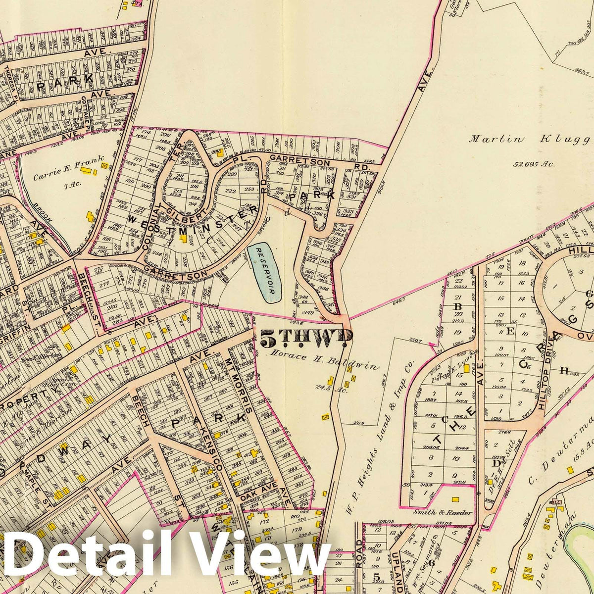 White Plains, New York 1910 Cadastral Map - Bromley Survey Atlas Plate