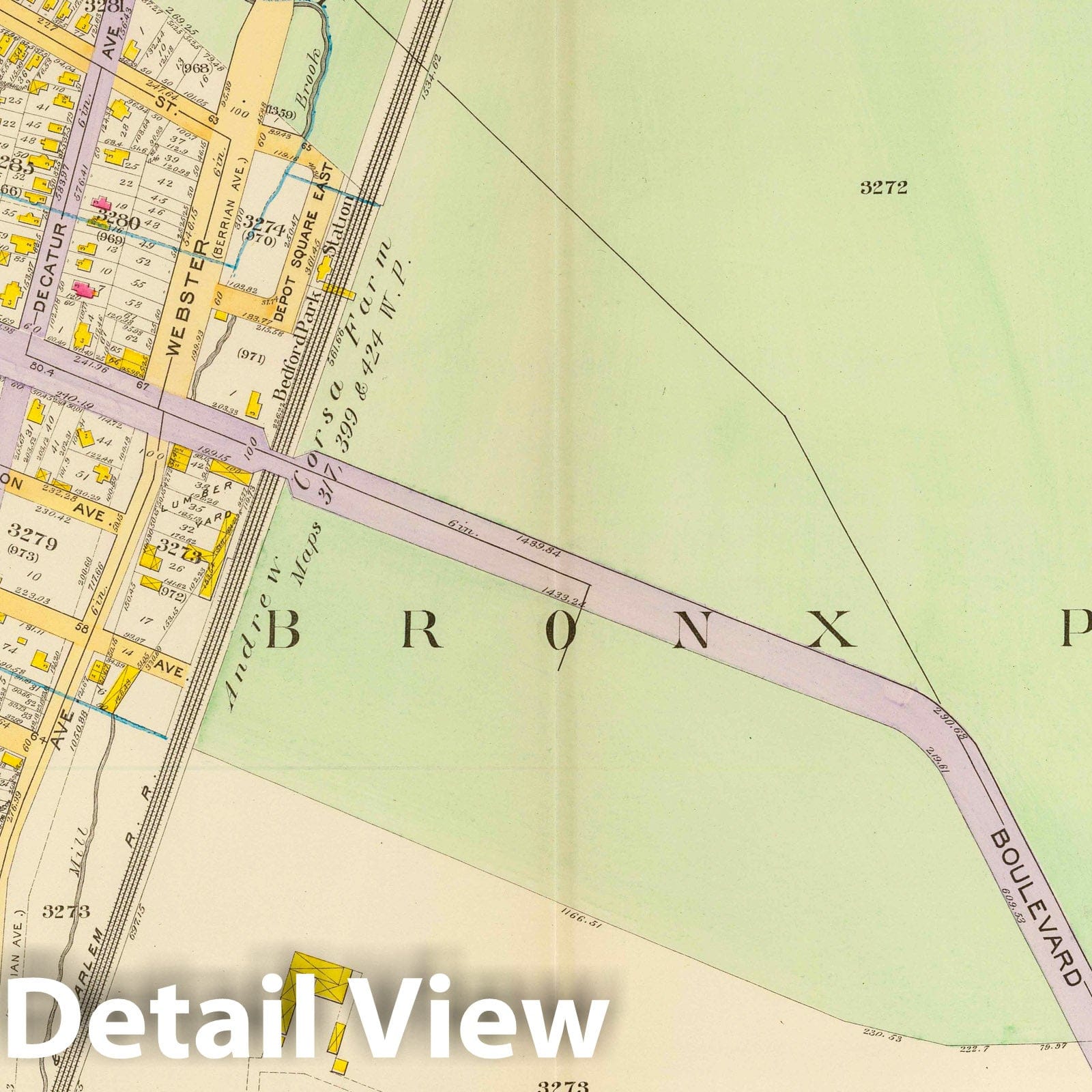Bronx, New York - Plate No. 31, 1893 Historical Map Print