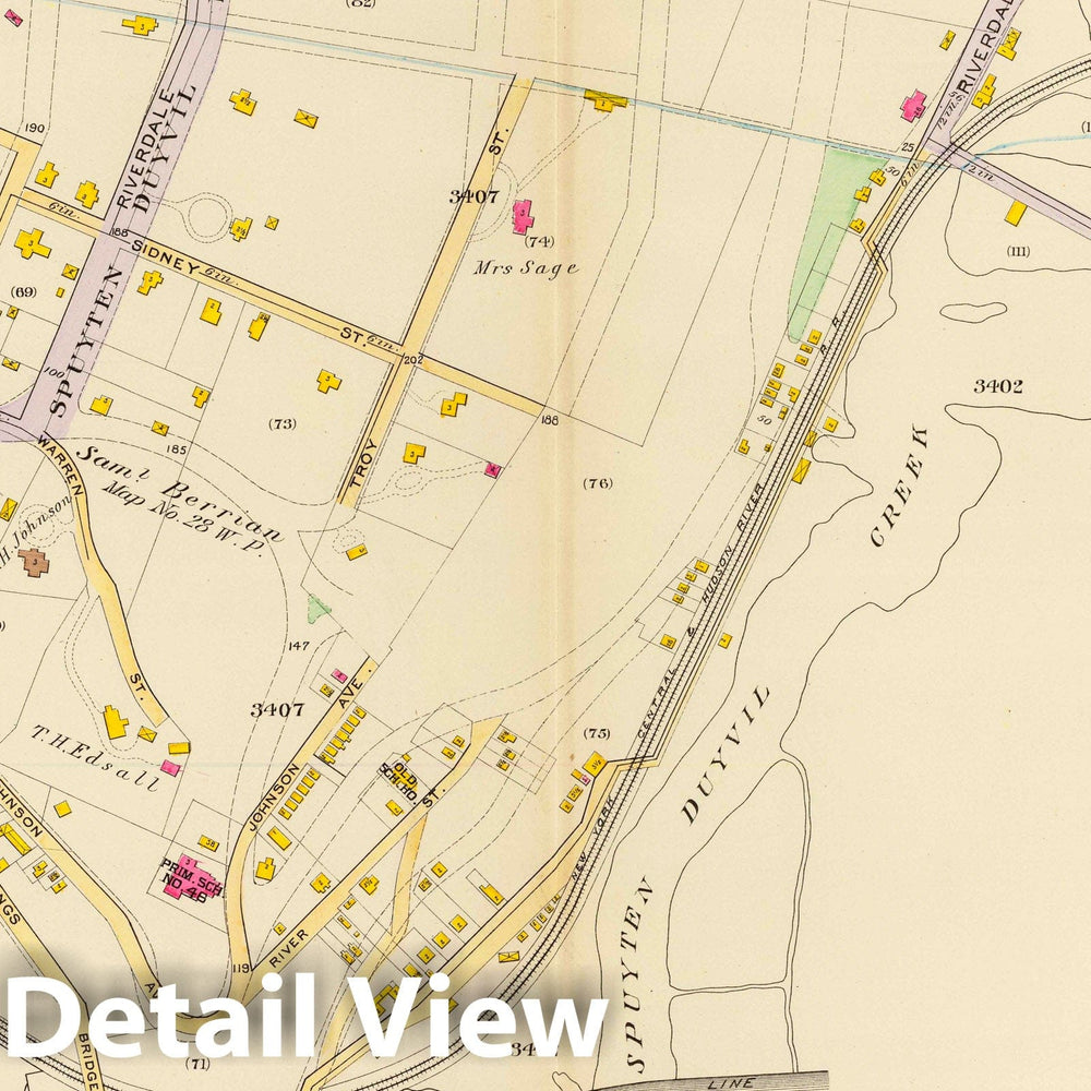 Historic Map : City Atlas - 1893 33, Ward 24. - Vintage Wall Art