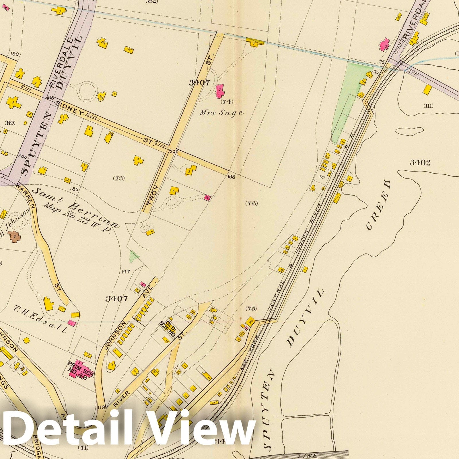 Bronx, New York - Plate No. 33, 1893 - Historical City Plan Map