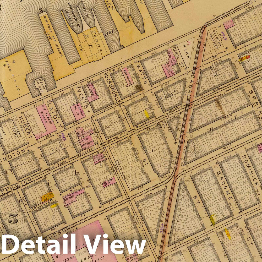 Historic Map : City Atlas - 1879 3. Wards 5, 8. - Vintage Wall Art