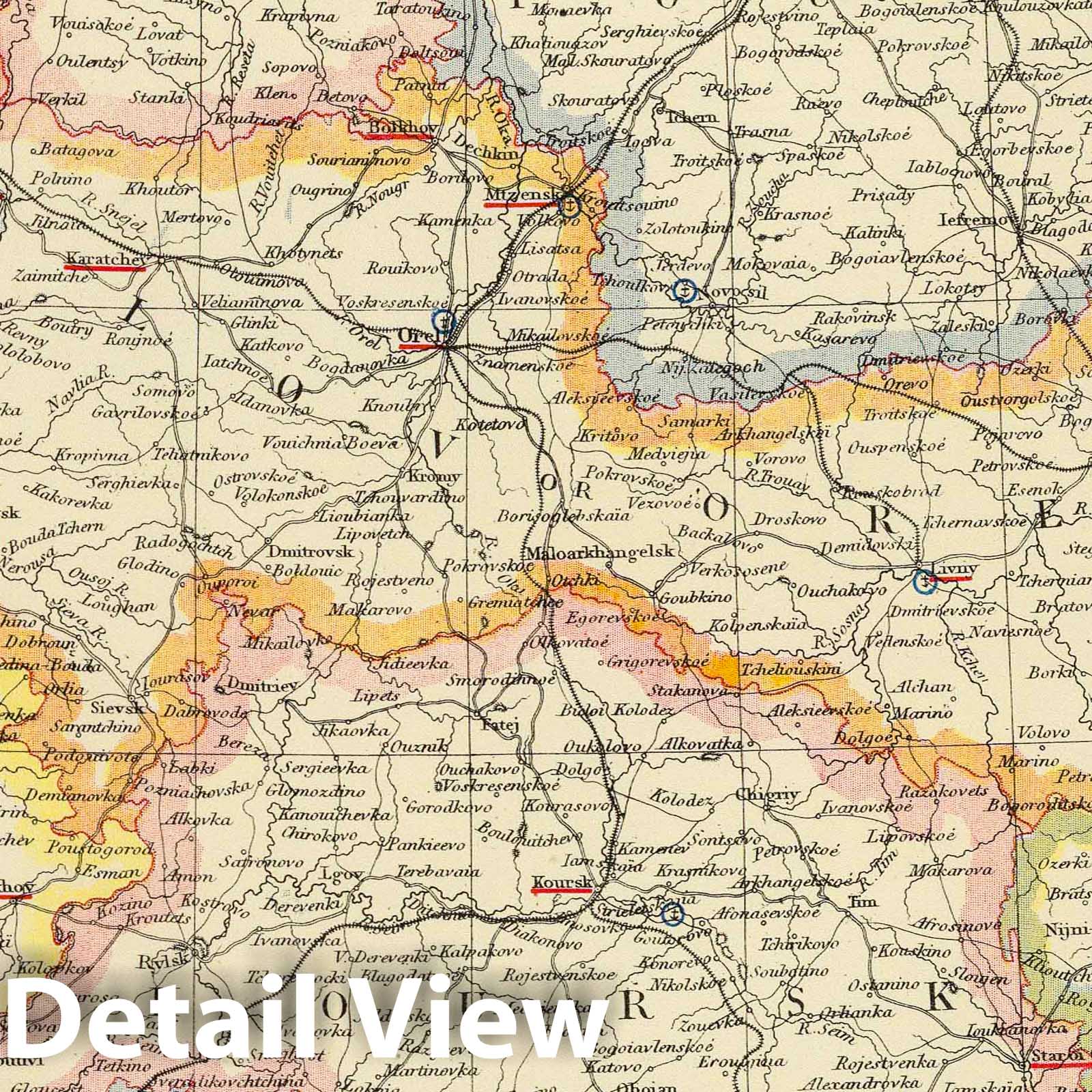 Russia, Belarus, and Ukraine - Railroad Map, 1883 - Letts's Popular Atlas