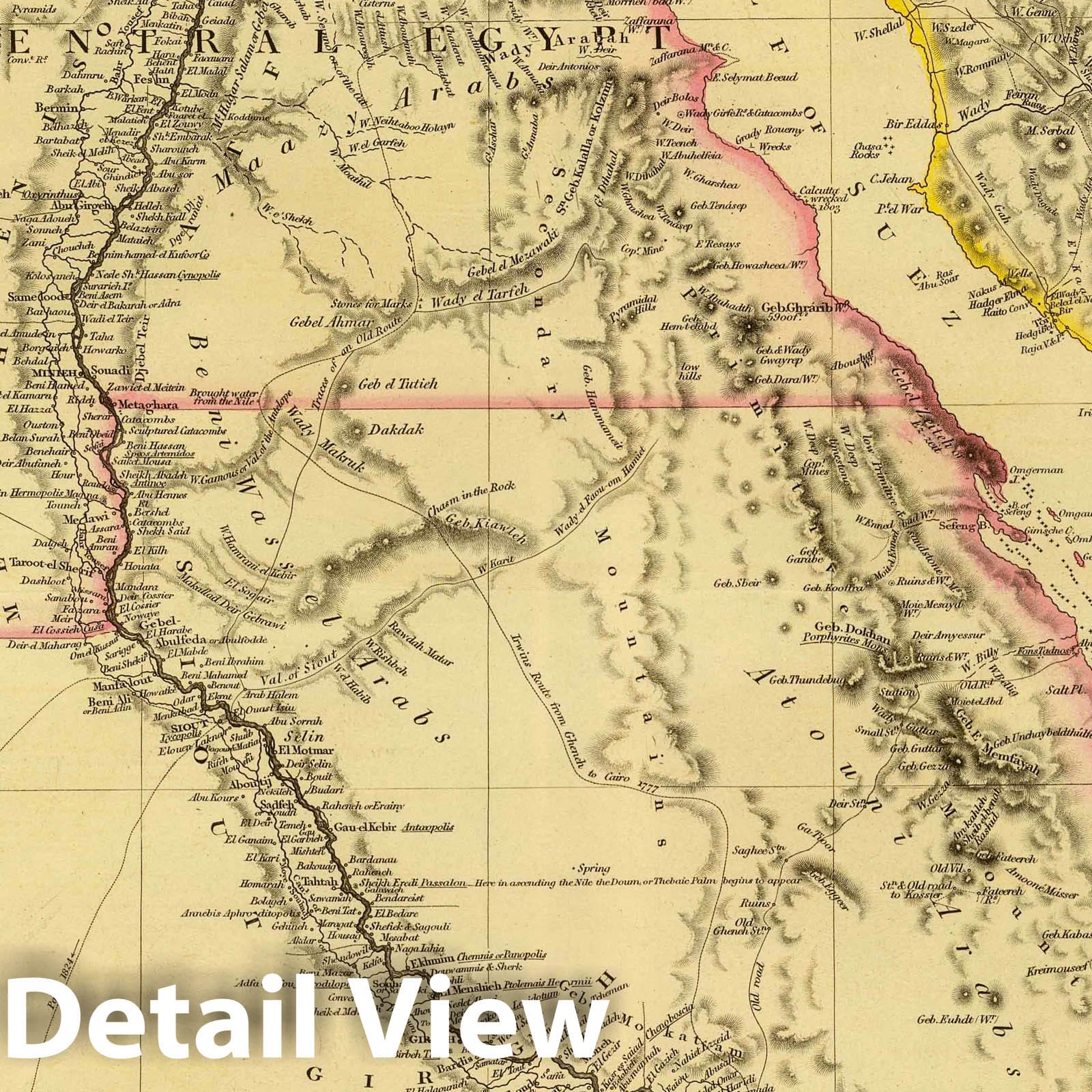 Egypt - Boundary Map, 1832 - Historical Map Print