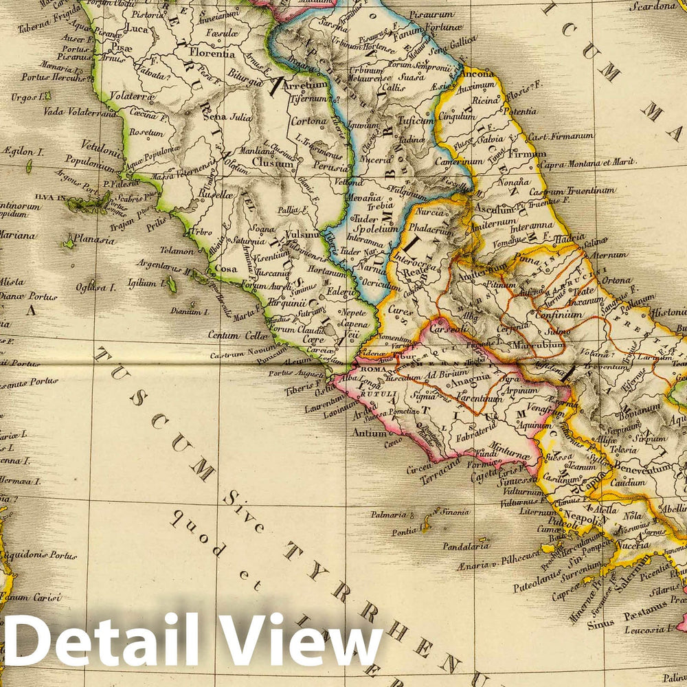 Historic Map : Italy, 1828 Italie ancienne. , Vintage Wall Art