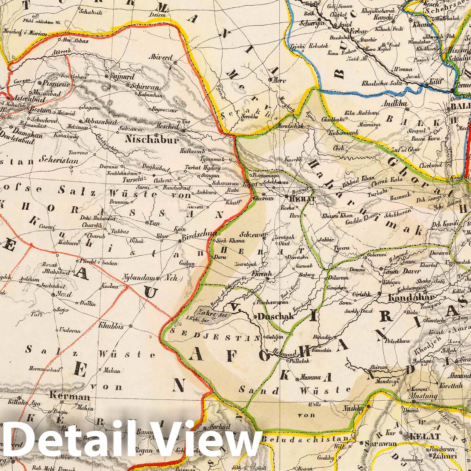 Westliches Hochasien (Western Asia) 1855 Historical Map Print