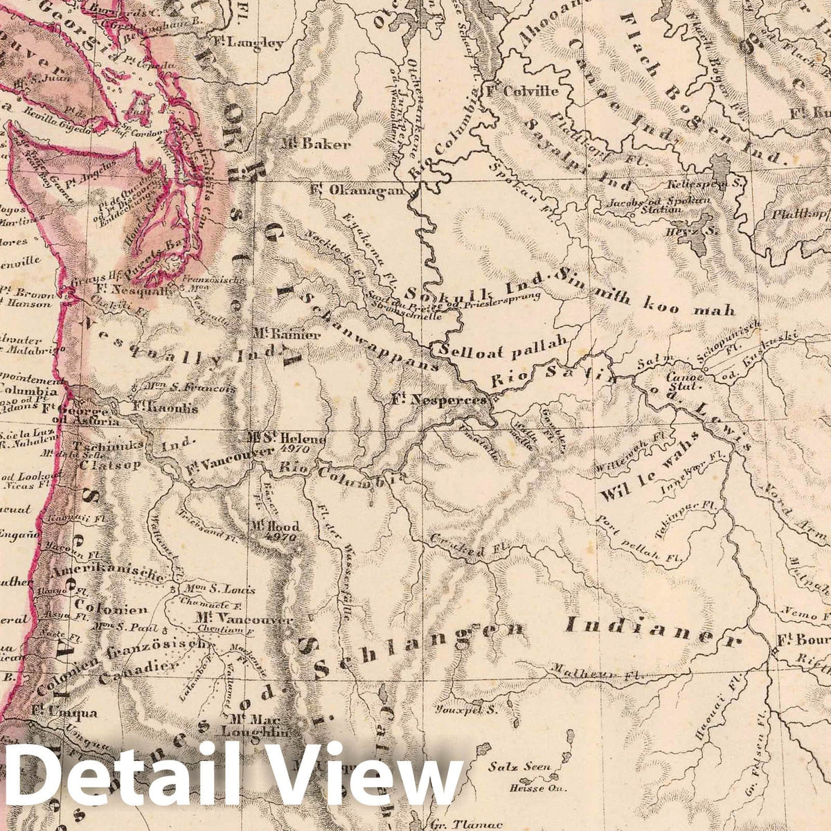 Oregon Territory and San Francisco Bay - River Map, 1855