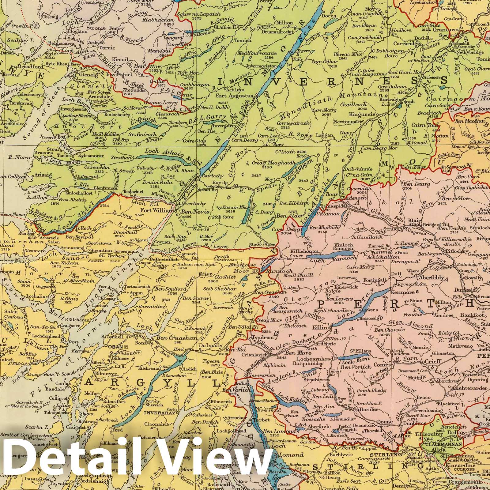 Scotland - Railroad Map, 1901 - Historical Map Print