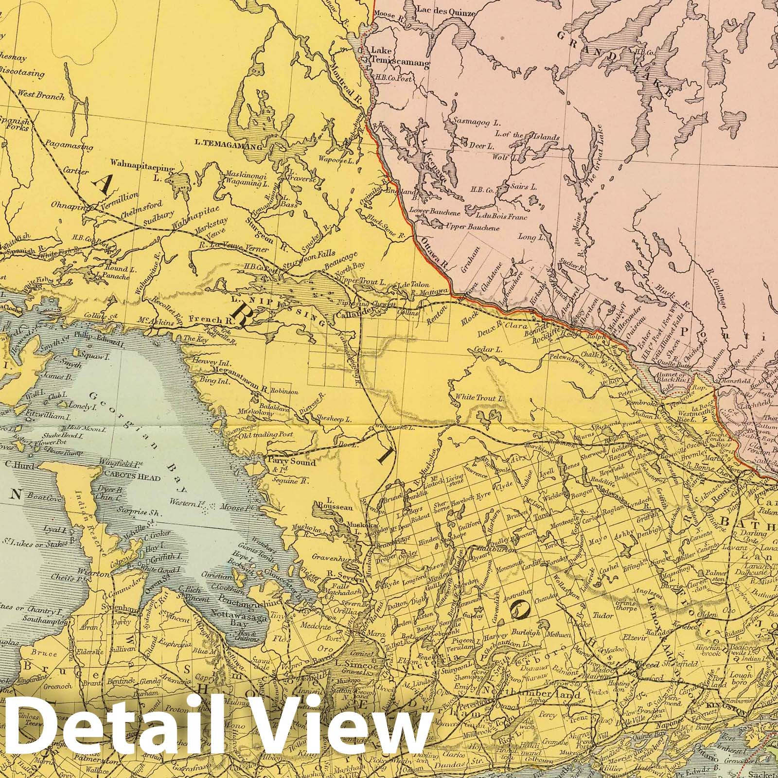 Ontario and Quebec, Canada - Railroad Map, 1901 - Historical Map Print
