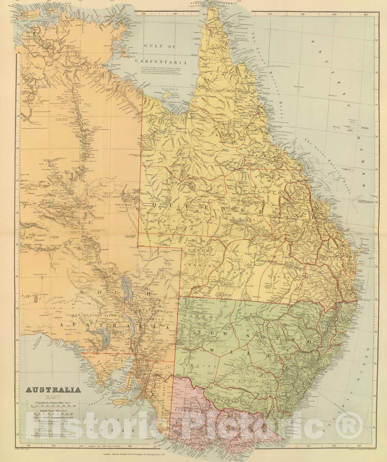 Historic Map : 1901 Australia (East) - Vintage Wall Art