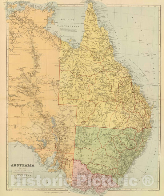 Historic Map : 1901 Australia (East) - Vintage Wall Art