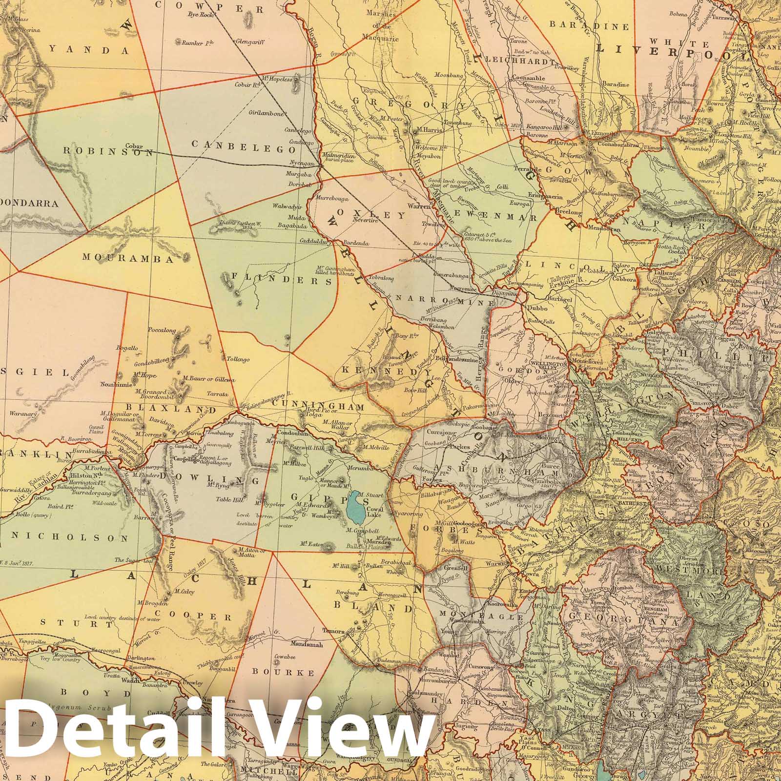 New South Wales, Australia - Railroad Map, 1901 - Stanford's Atlas