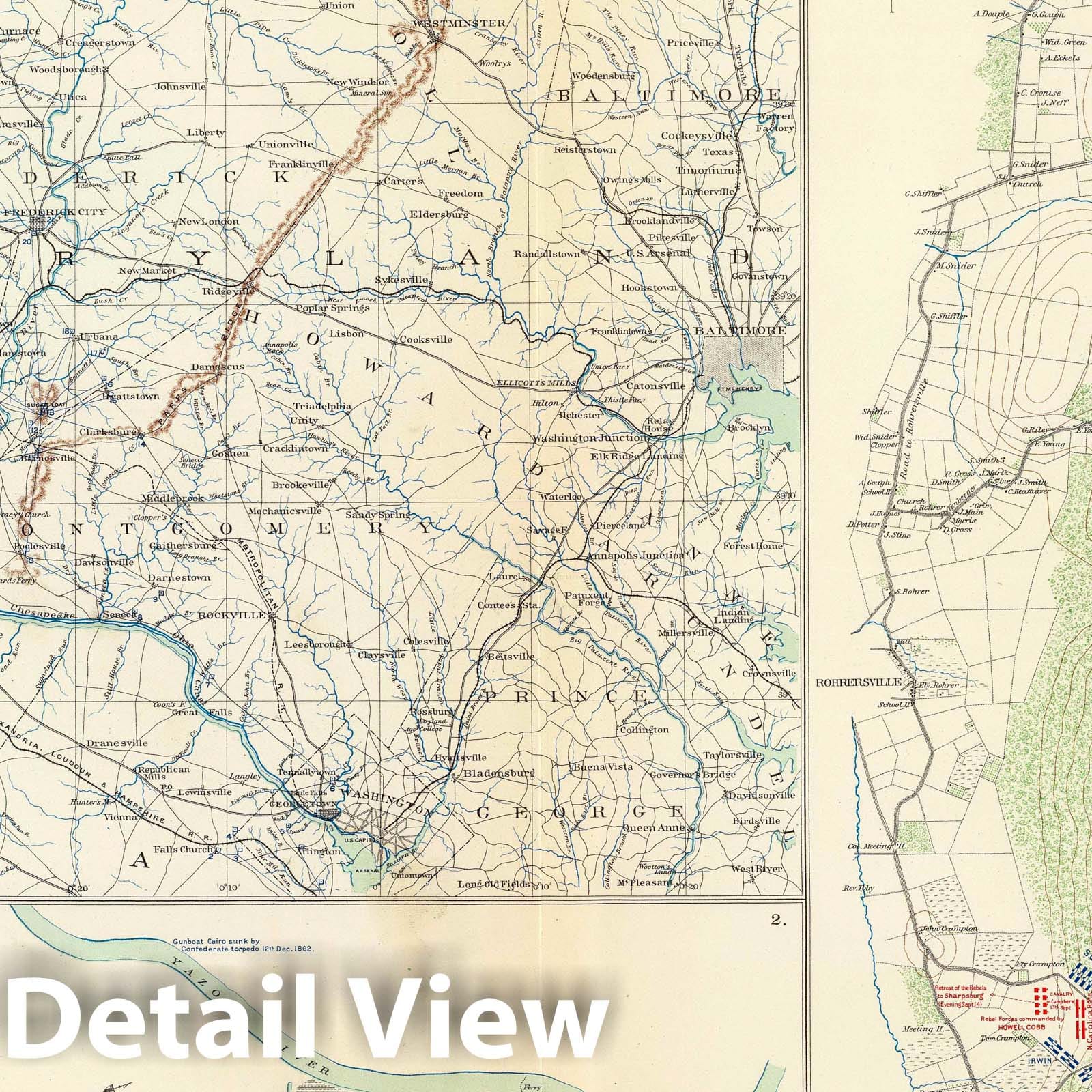 Civil War: South Mountain and Vicksburg - Military Map, 1895