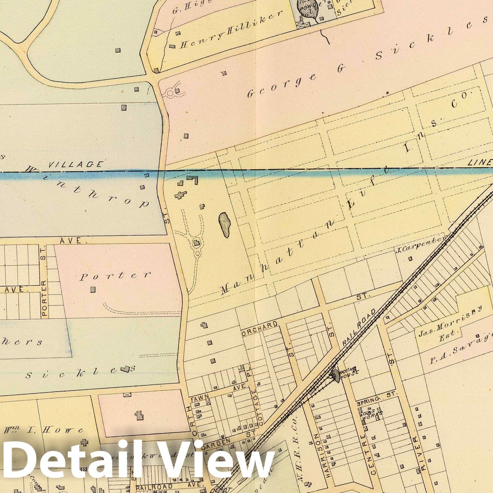 New Rochelle, Westchester County, New York - Railroad Map, 1881