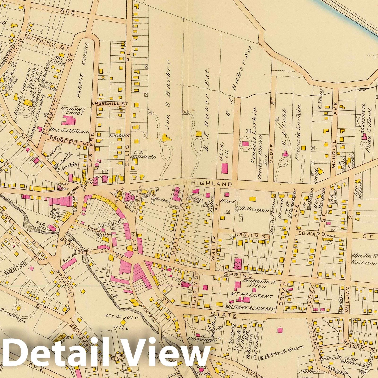 Ossining, New York - Railroad Map, 1881 - Historical Atlas Print