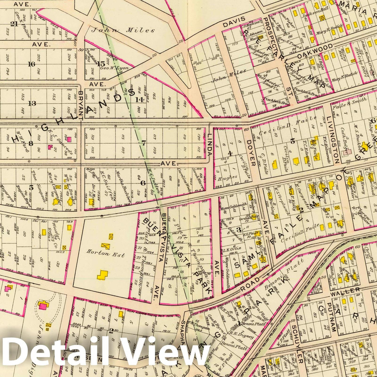 White Plains, New York - Wards 3-5, 1910 - Historical Map Print
