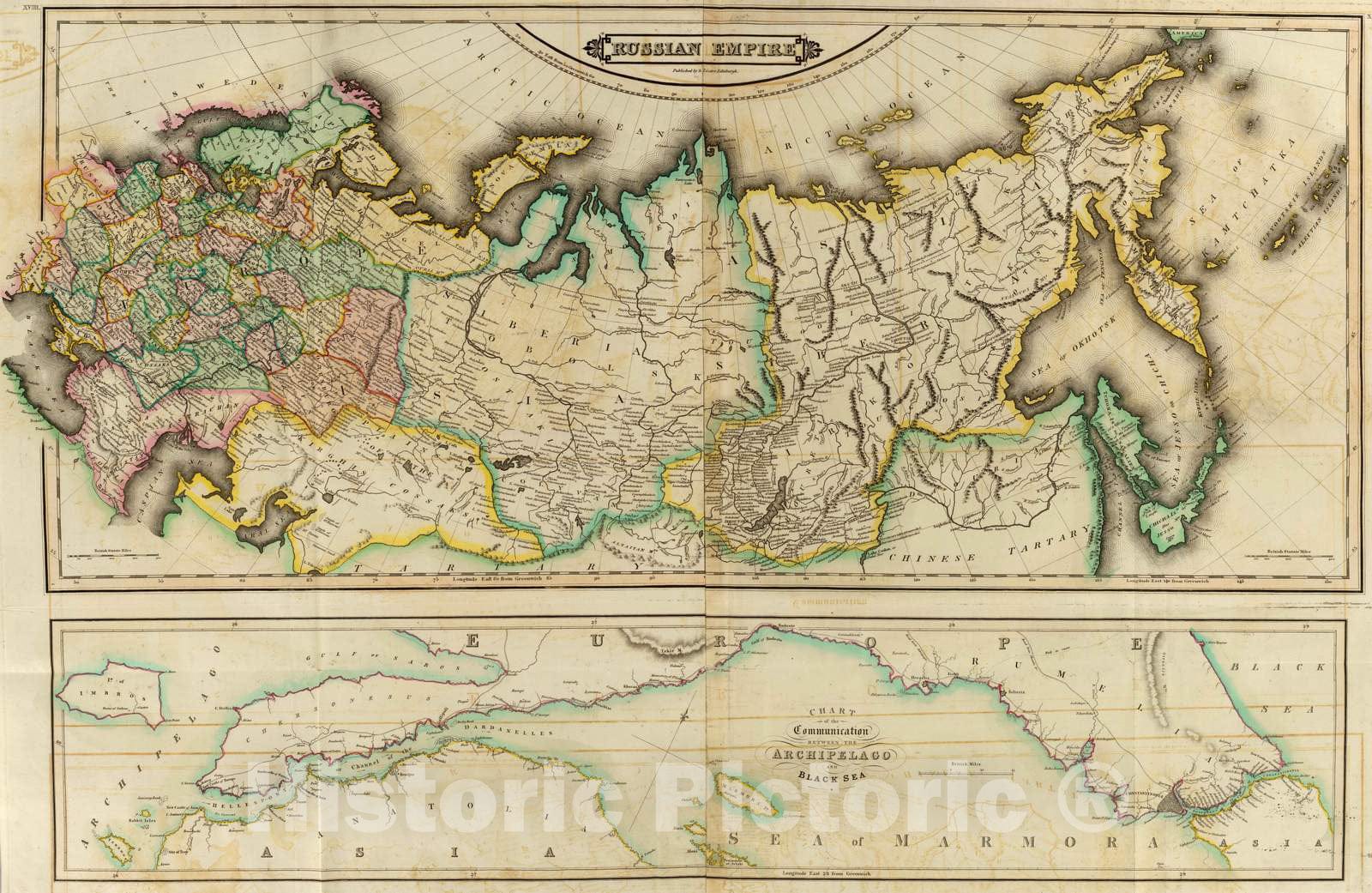 Historic Map : 1831 Russian Empire. - Vintage Wall Art