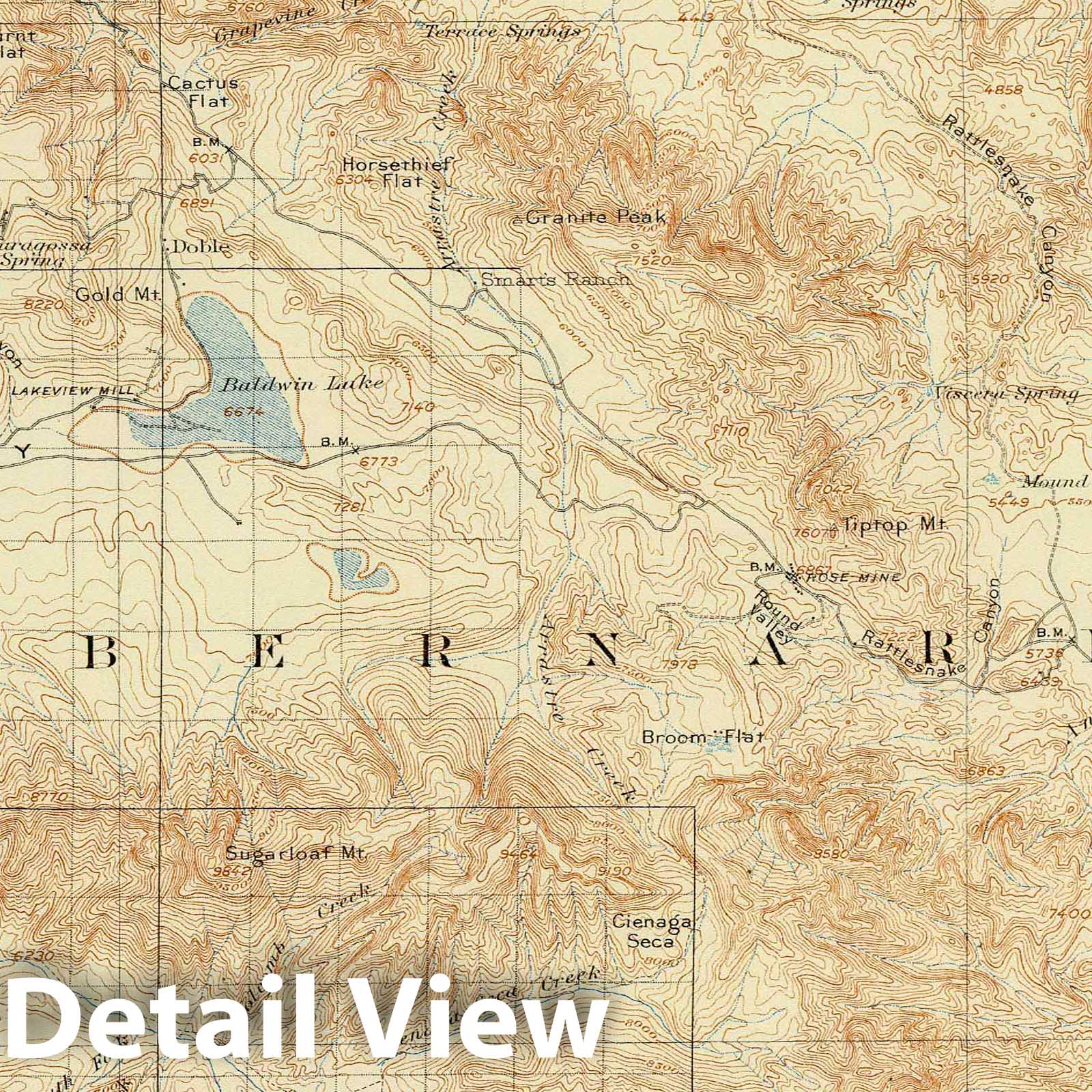 San Gorgonio, California - San Andreas Rift, 1908 Topographic Map