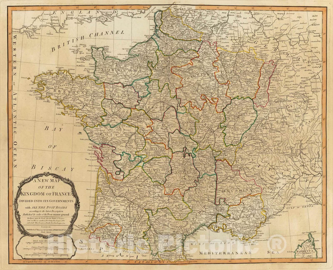 Historic Map : 1794 France, Governments. - Vintage Wall Art
